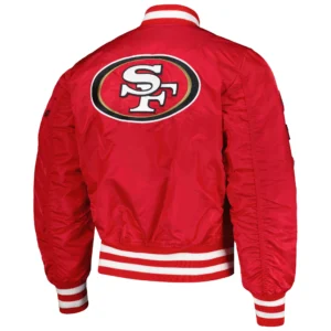 San francisco 49ers x alpha new era ma 1 bomber varsity jacket historic logo 1 1
