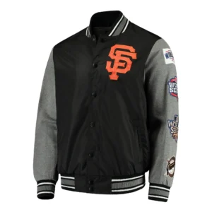 San francisco giants franchise black gray wool varsity jacket 1