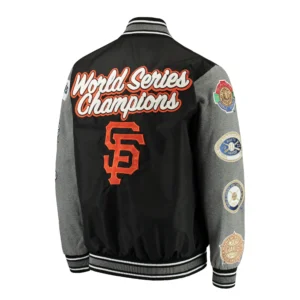 San francisco giants franchise black gray wool varsity jacket 2