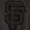 San francisco giants full leather bomber varsity jacket black 3