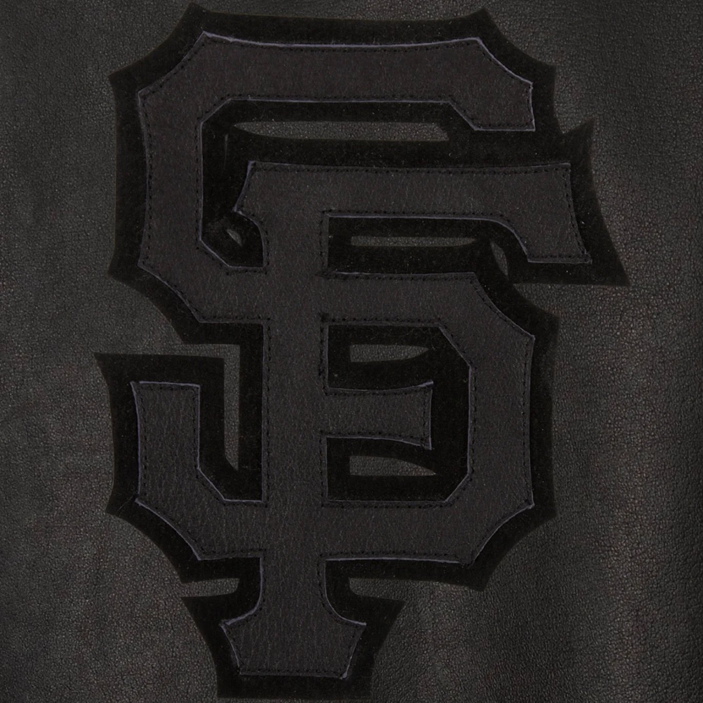 San francisco giants full leather bomber varsity jacket black 3