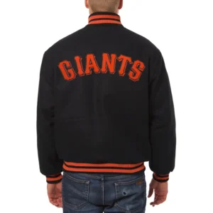 San francisco giants handcrafted logo wool jacket black 2