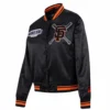 San francisco giants mashup full snap womans satin varsity jacket black 2