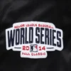 San francisco giants mashup full snap womans satin varsity jacket black 6