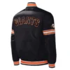 San francisco giants midfield full snap satin varsity jacket black 3