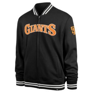 San francisco giants pack pro camden full zip track varsity jacket black