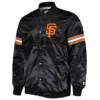 San francisco giants pick roll full snap satin varsity jacket black 2