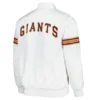 San francisco giants power forward full snap satin varsity jacket white 3