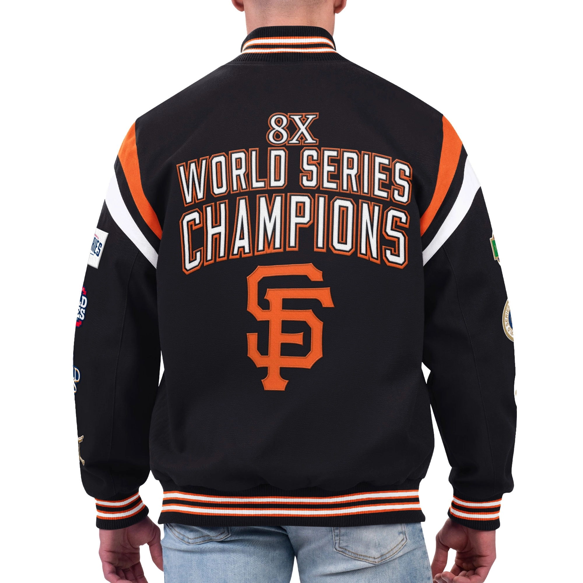 San francisco giants quick full snap varsity jacket black 1 1