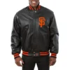 San francisco giants real leather varsity jacket black 1