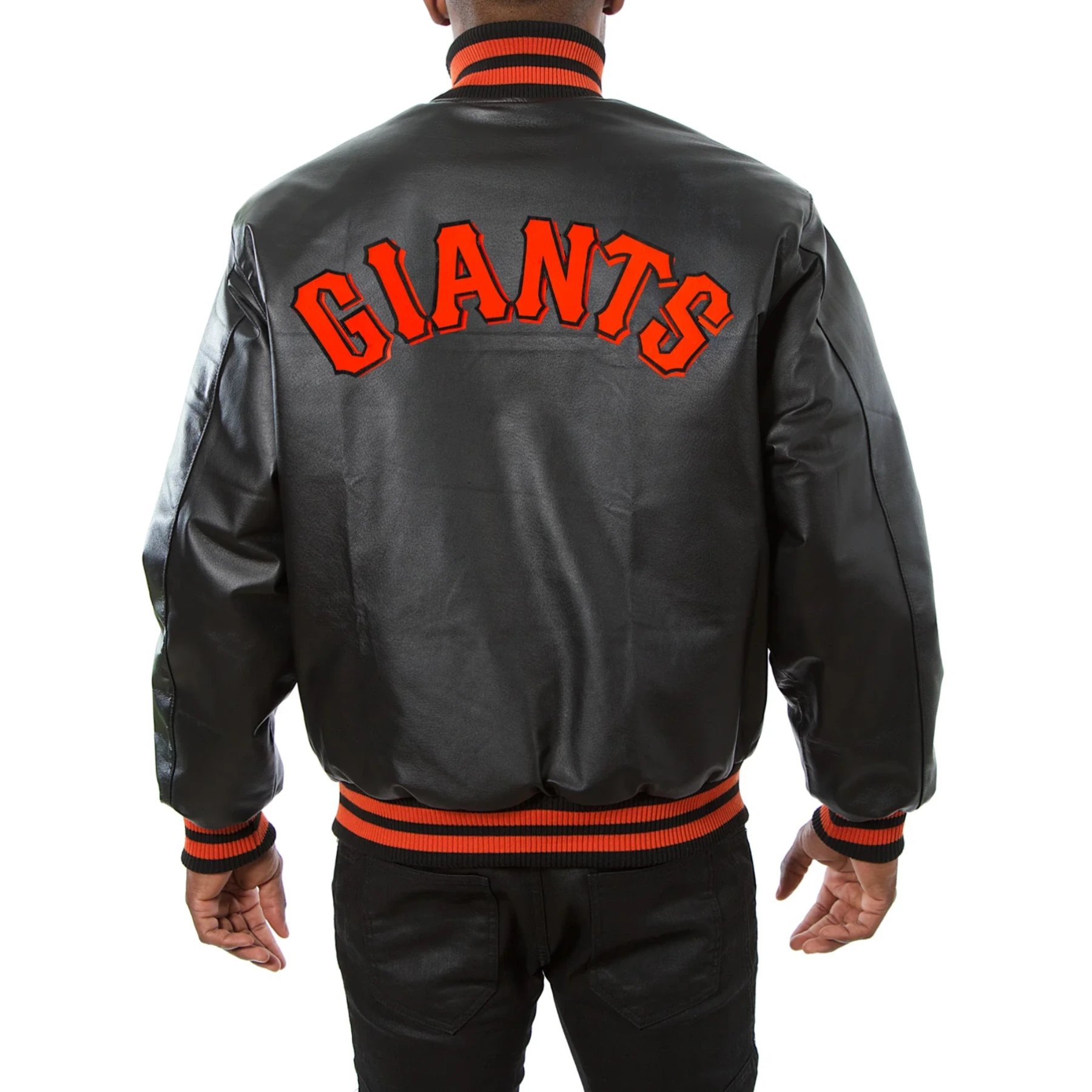 San francisco giants real leather varsity jacket black 2