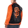 San francisco giants renegade satin varsity jacket black orange