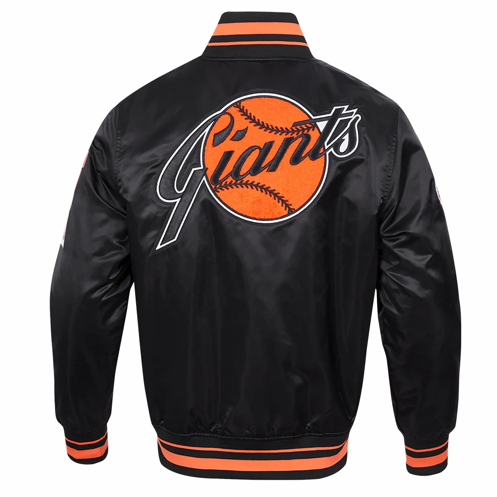 San francisco giants retro classic satin varsity jacket black 2