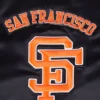 San francisco giants retro classic satin varsity jacket black 4
