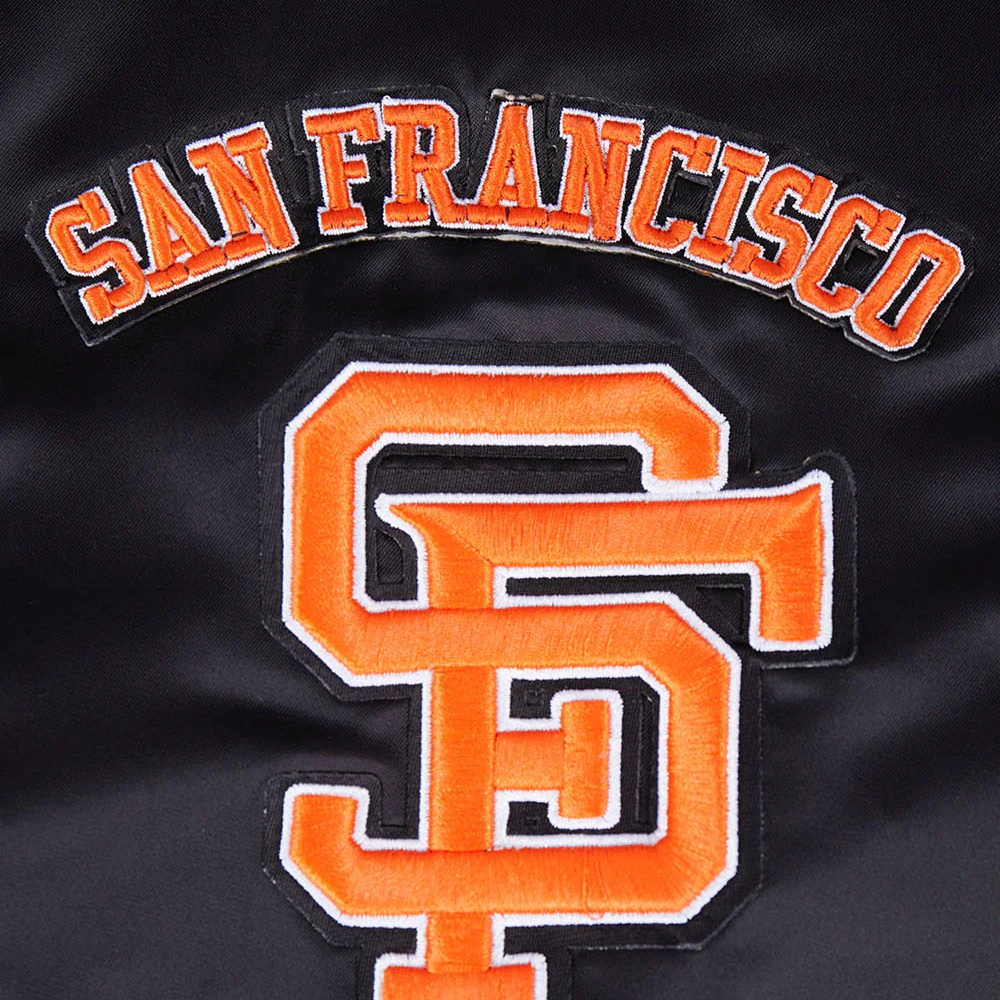 San francisco giants retro classic satin varsity jacket black 4