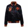 San francisco giants retro classic womens full span satin varsity jacket black 2