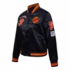 San francisco giants retro classic womens full span satin varsity jacket black 3