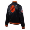 San francisco giants retro classic womens full span satin varsity jacket black 4