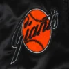 San francisco giants retro classic womens full span satin varsity jacket black 5