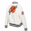 San francisco giants retro classic womens full span satin varsity jacket white