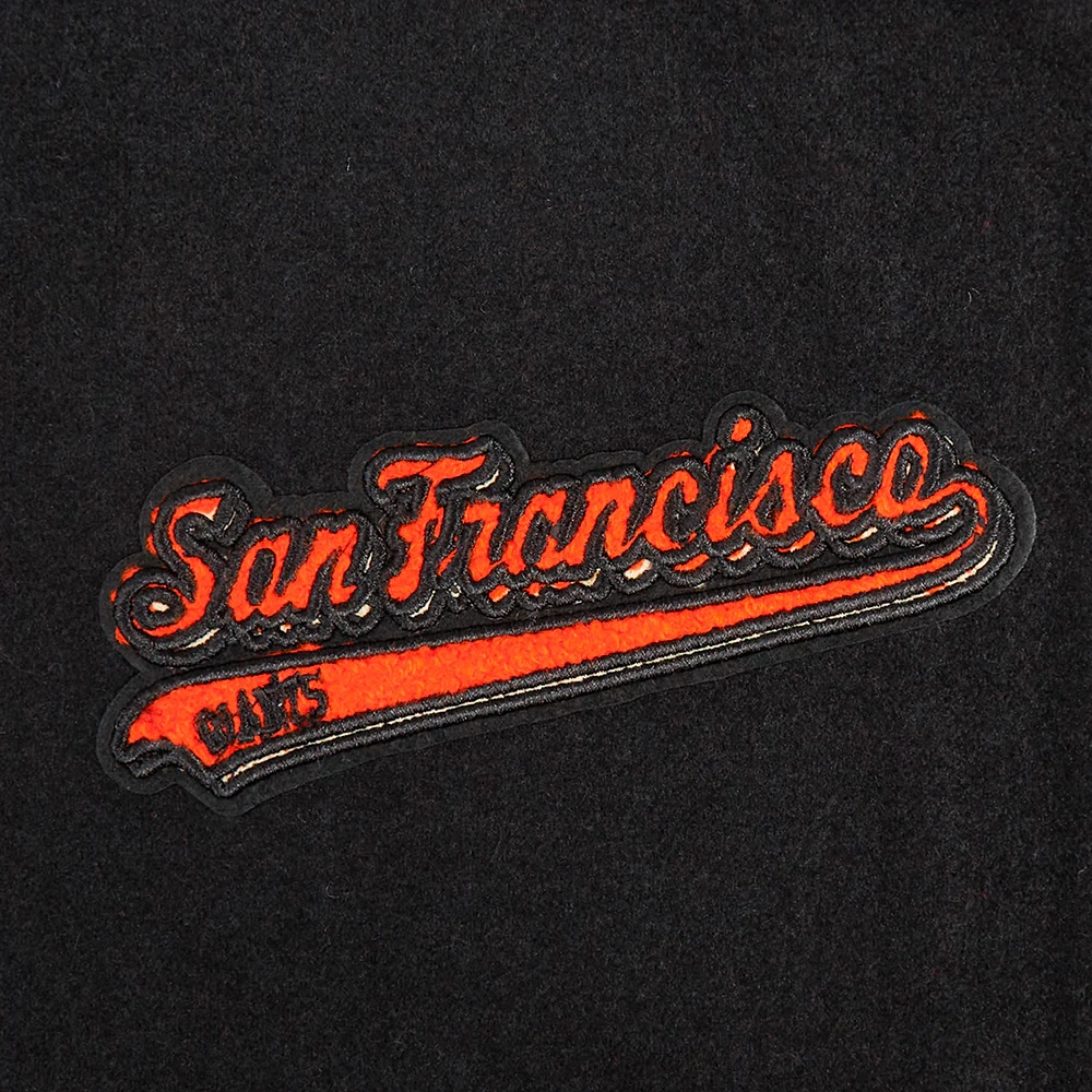 San francisco giants script tail womens wool leather varsity jacket