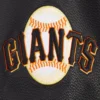 San francisco giants script tail wool leather varsity jacket white black 1