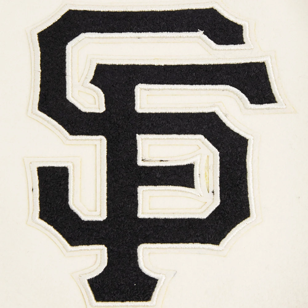 San francisco giants script tail wool leather varsity jacket white black