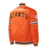 San francisco giants slider full snap satin varsity jacket orange 1