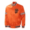 San francisco giants slider full snap satin varsity jacket orange 3