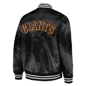 San francisco giants starter patch satin varsity jacket black 2