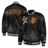 San francisco giants starter patch satin varsity jacket black 3