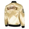 San francisco giants team og 20 full zip satin varsity jacket gold 2