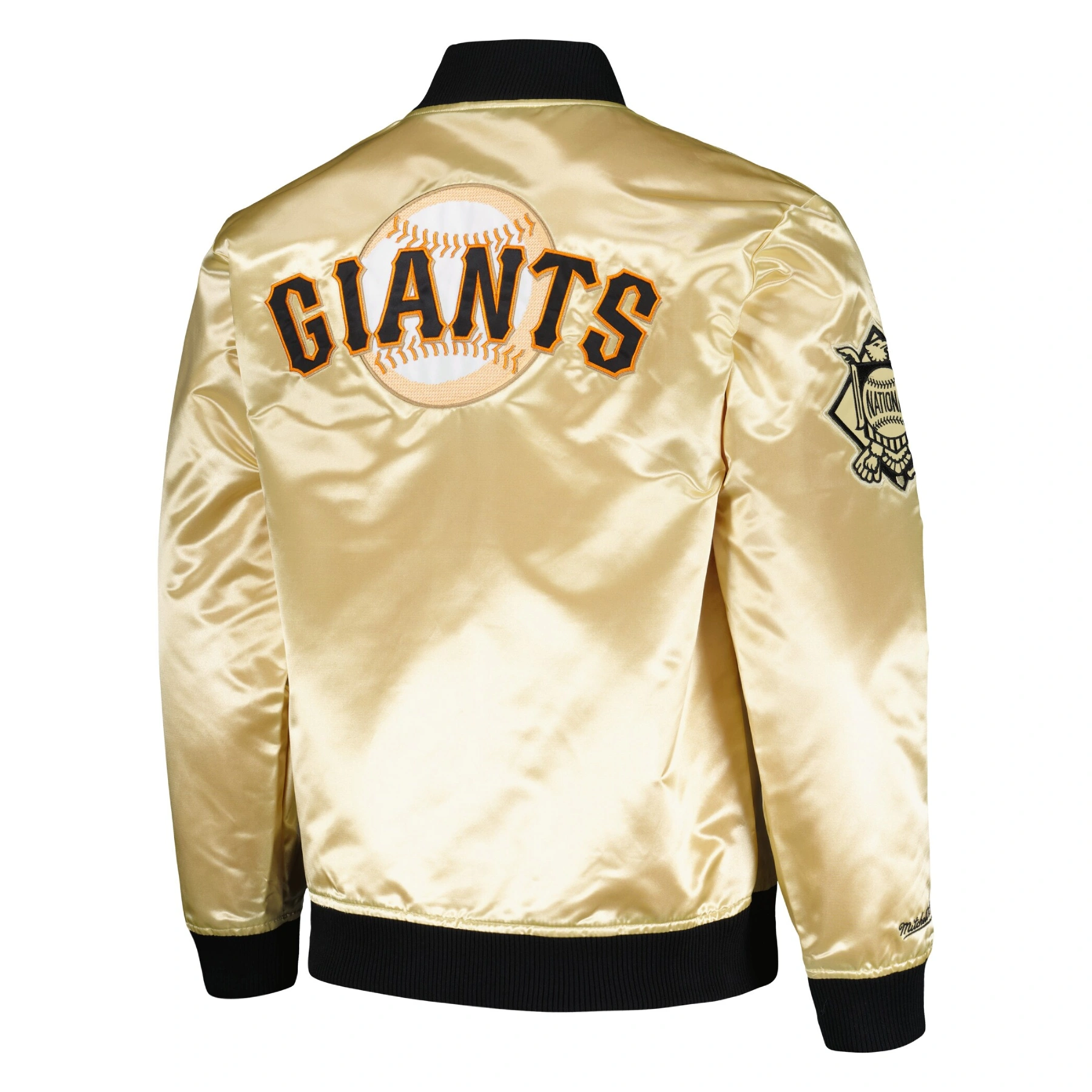 San francisco giants team og 20 full zip satin varsity jacket gold 2