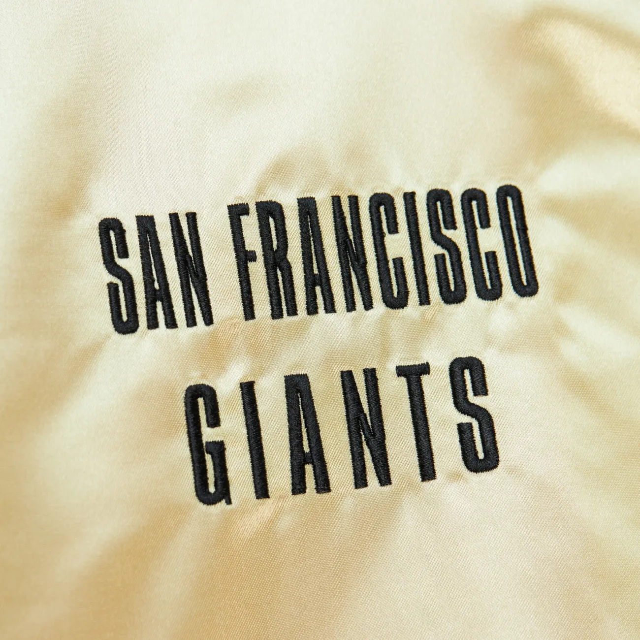 San francisco giants team og 20 full zip satin varsity jacket gold 4