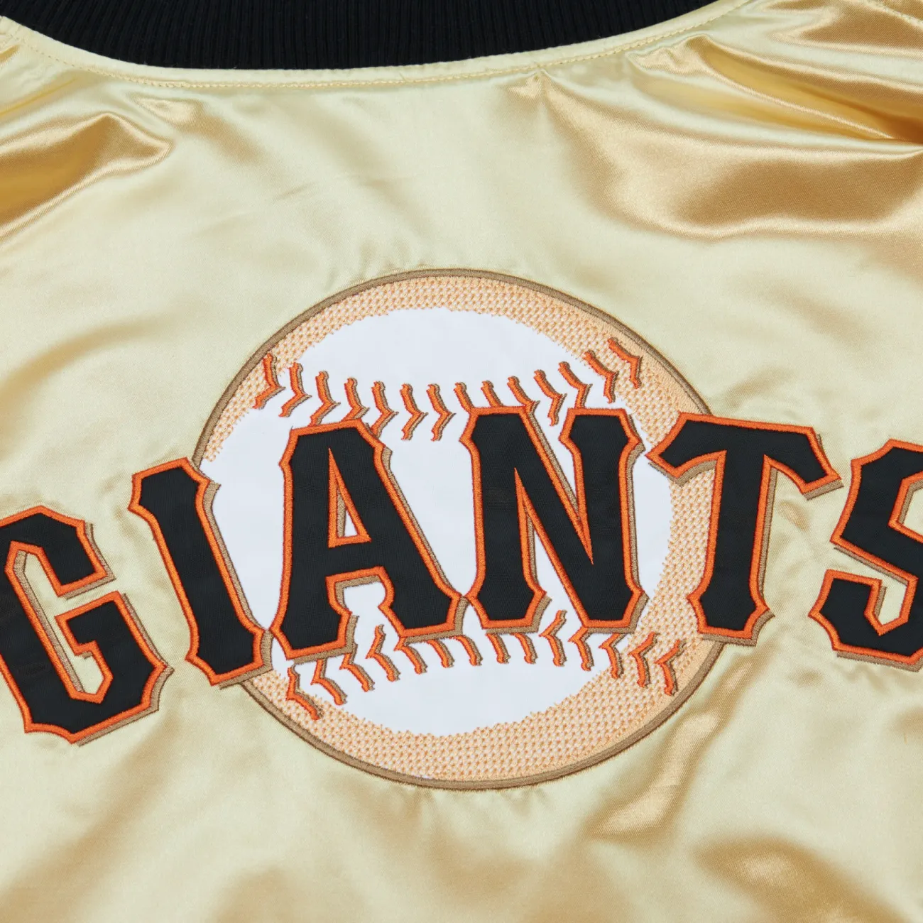 San francisco giants team og 20 full zip satin varsity jacket gold 6
