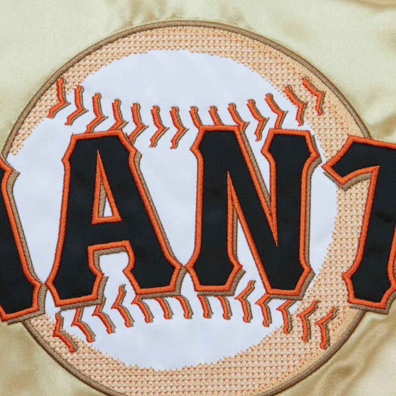 San francisco giants team og 20 full zip satin varsity jacket gold 7