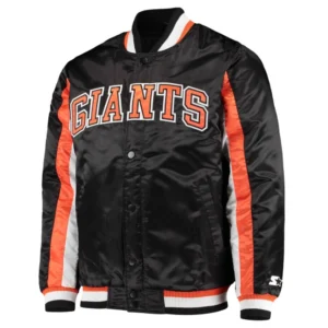 San francisco giants the ace satin varsity jacket black 1