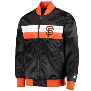 San francisco giants the ambassador satin varsity jacket black 2