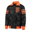 San francisco giants the captain ii satin varsity jacket black 1