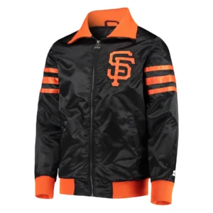 San francisco giants the captain ii satin varsity jacket black 1