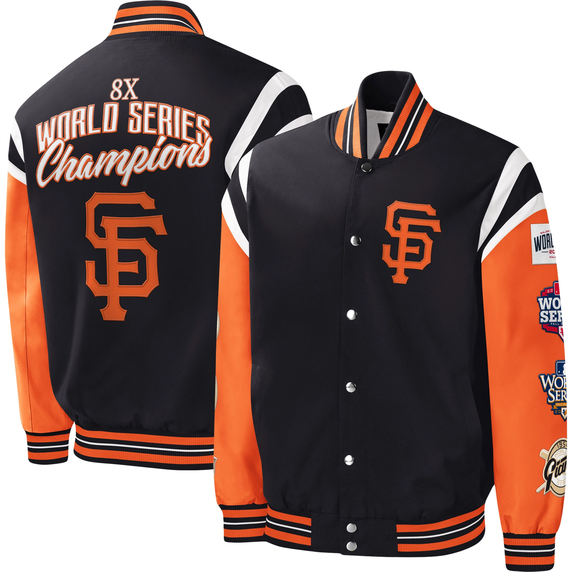 San francisco giants title holder full snap varsity jacket 1