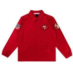 San Francisco 49ers Windbreaker Full-Snap Red Satin Jacket