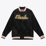 San Jose Earthquakes Lightweight Satin Full-Snap Black Jacket