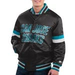 San Jose Sharks Home Game Black Satin Jacket