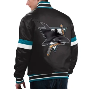 San jose sharks home game satin varsity jacket black