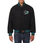 San Jose Sharks One Color Black Wool Jacket