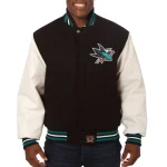 San Jose Sharks Two Tone Wool/Leather Jacket