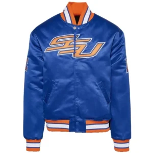Savannah state tigers remix classic satin varsity jacket