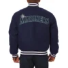 Seattle mariners handcrafted logo wool jacket navy 2