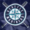 Seattle mariners mashup full snap satin varsity jacket navy 2 1